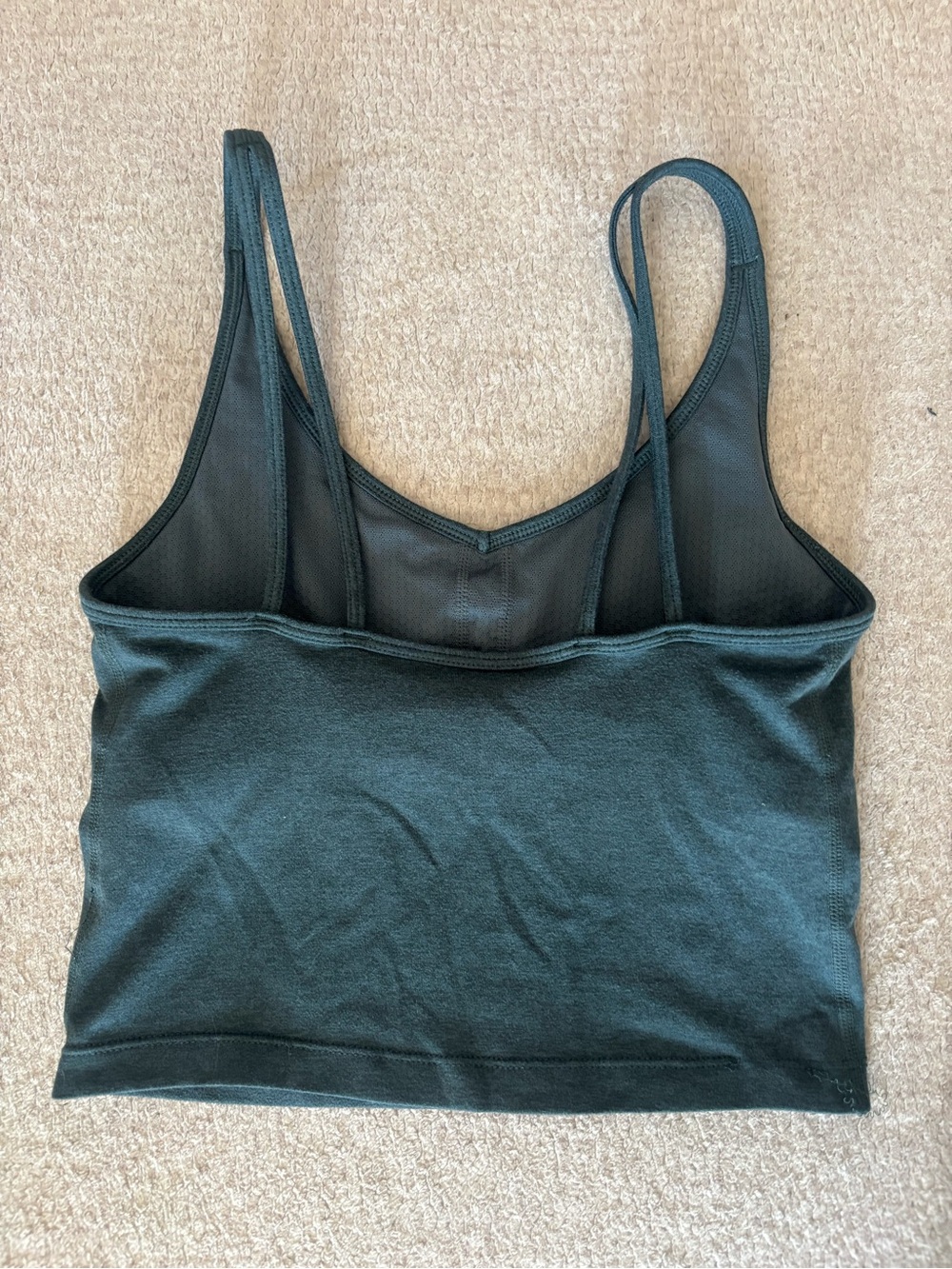 Vuori Dark Green/Blue Double-Strap V-Neck Crop Tank - Picture 3 of 4